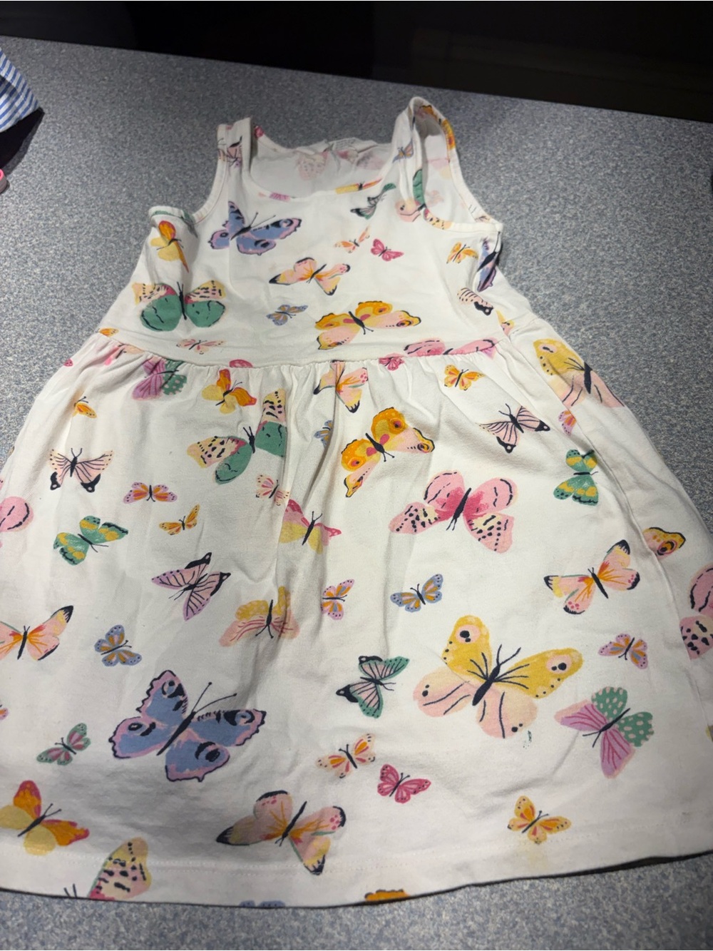 H&M White Kids Bottoms with Multicolor Butterfly Print